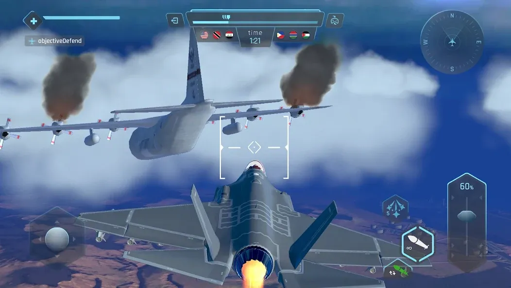 Sky Warriors: Airplane Games (Скай Ворриорс)  [МОД Много монет] Screenshot 4