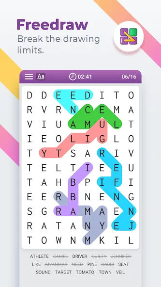 Word Search Colorful  [МОД Много монет] Screenshot 5