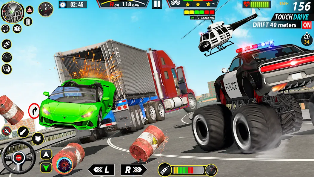 Police Monster Truck Car Games  [МОД Menu] Screenshot 2