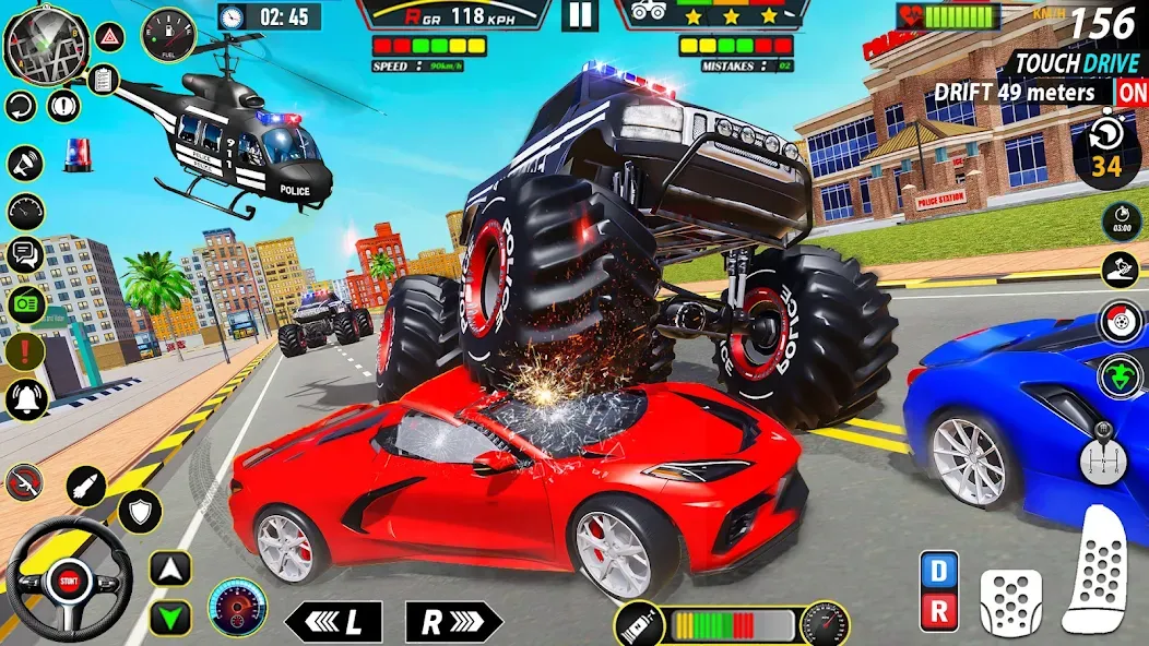 Police Monster Truck Car Games  [МОД Menu] Screenshot 5