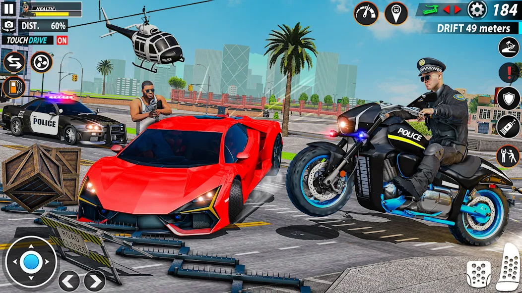 Police Moto Bike Chase Crime (Полицейская мотоциклетная погоня за преступником)  [МОД Unlimited Money] Screenshot 3