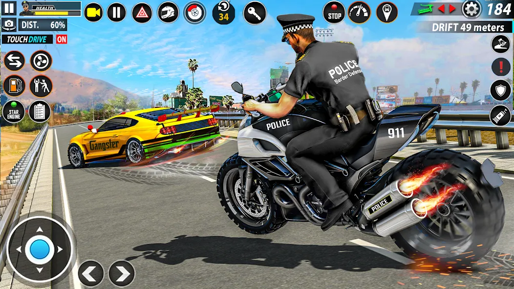 Police Moto Bike Chase Crime (Полицейская мотоциклетная погоня за преступником)  [МОД Unlimited Money] Screenshot 5