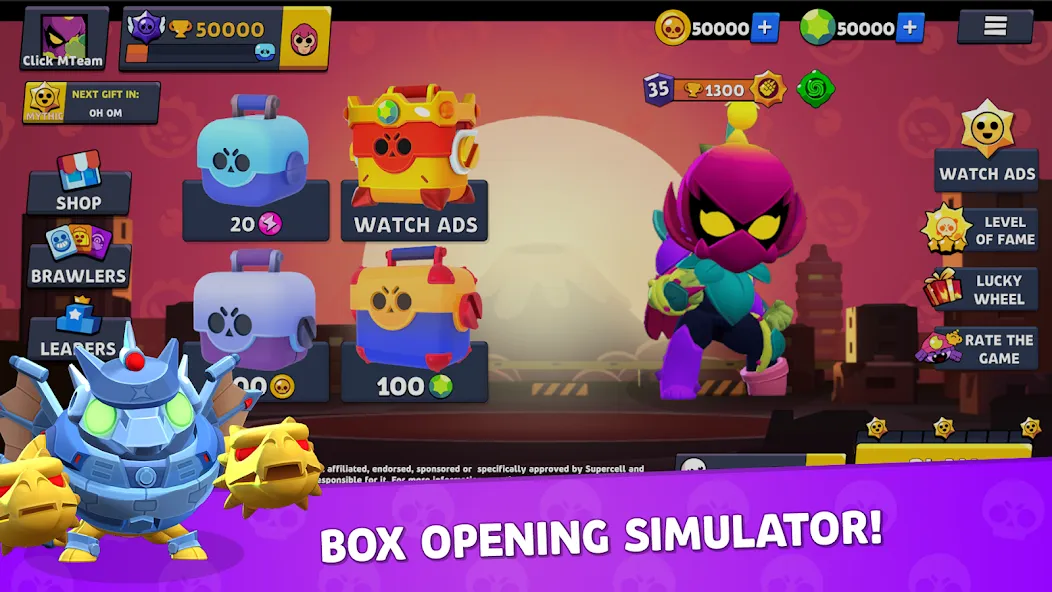 Brawl Box Stars Simulator  [МОД Menu] Screenshot 1