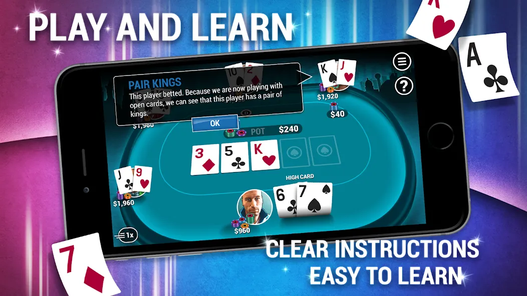 Learn How To Play Texas Poker  [МОД Меню] Screenshot 3