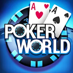 Скачать взлом Poker World, Offline TX Holdem (Покер Ворлд)  [МОД Бесконечные монеты] - стабильная версия apk на Андроид