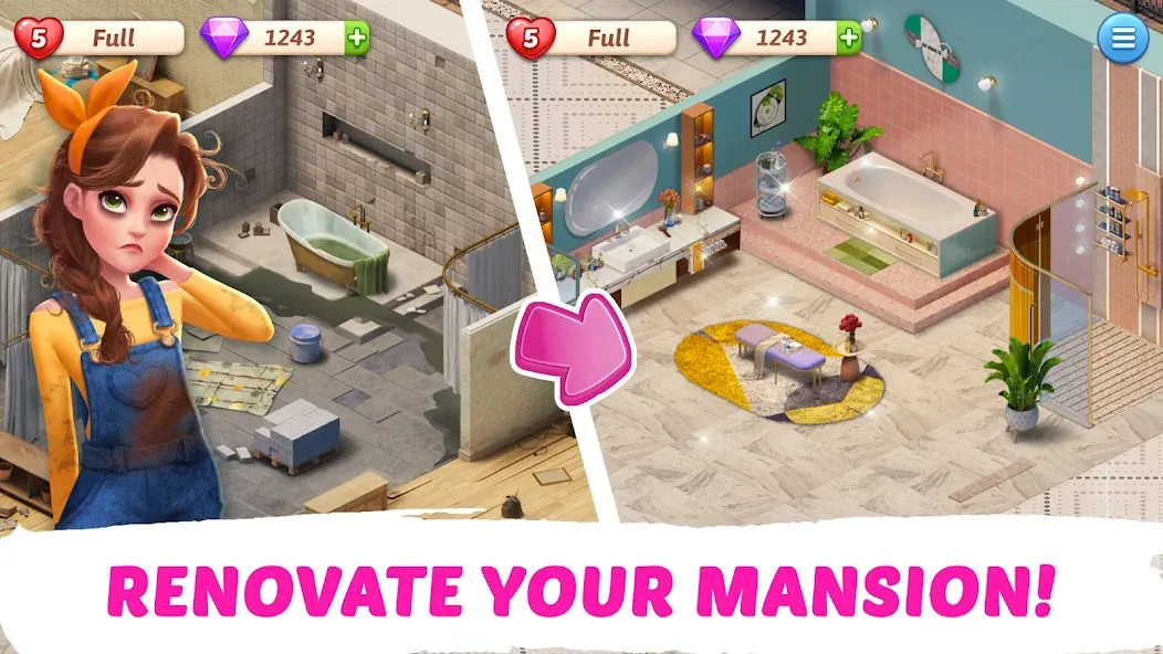 My Story - Mansion Makeover  [МОД Бесконечные монеты] Screenshot 2