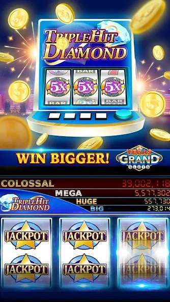 Vegas Grand Slots:Casino Games (Вегас Гранд Слоты)  [МОД Бесконечные монеты] Screenshot 5