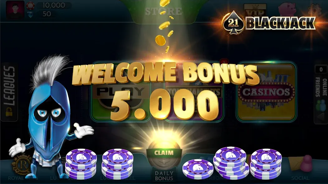 BlackJack 21 - Online Casino  [МОД Бесконечные деньги] Screenshot 3