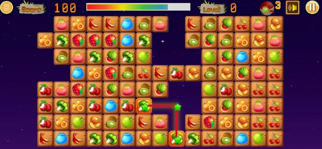 Link fruits - fruit match pair  [МОД Меню] Screenshot 5