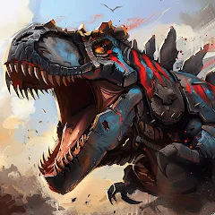 Скачать взломанную Mech War: Jurassic Dinosaur (Мех Батл)  [МОД Меню] - полная версия apk на Андроид