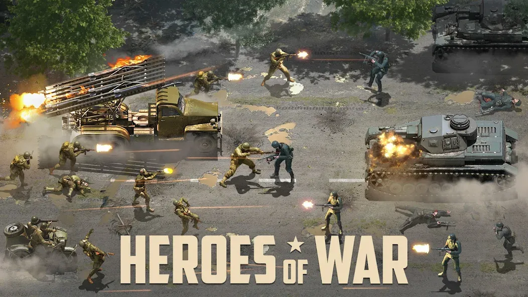 Heroes of War: Idle army game (Герои войны)  [МОД Unlimited Money] Screenshot 1