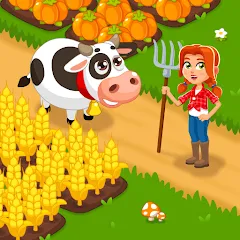 Взломанная Idle Farm Game Offline Clicker  [МОД Unlocked] - стабильная версия apk на Андроид