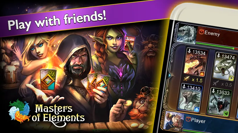 Masters of Elements－Online CCG  [МОД Menu] Screenshot 4