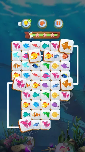 Mahjong Connect Fish World (Мацзян Коннект Рыбный Мир)  [МОД Много денег] Screenshot 1