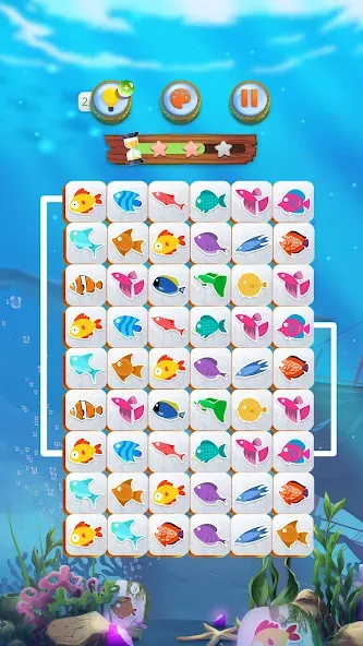 Mahjong Connect Fish World (Мацзян Коннект Рыбный Мир)  [МОД Много денег] Screenshot 2