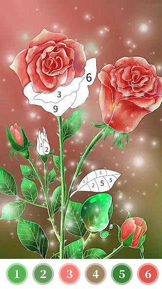 Rose Coloring Book Color Games  [МОД Много монет] Screenshot 3