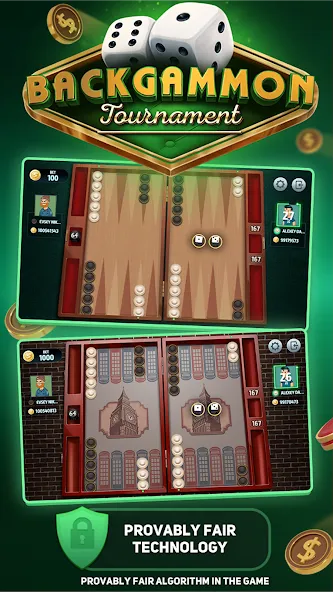 Backgammon Tournament  [МОД Меню] Screenshot 1