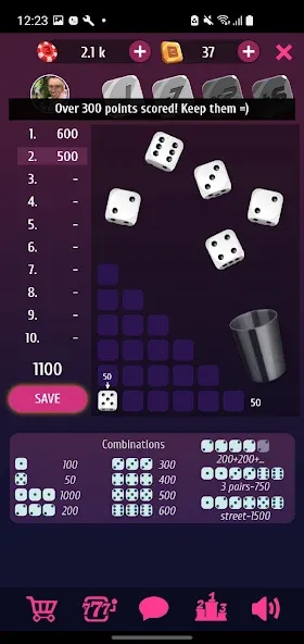 Farkle Pro - 10000 dice game  [МОД Много денег] Screenshot 2