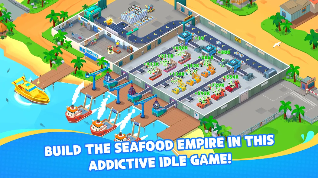 Seafood Inc - Tycoon, Idle (Айдл Сифуд Инк)  [МОД Все открыто] Screenshot 1