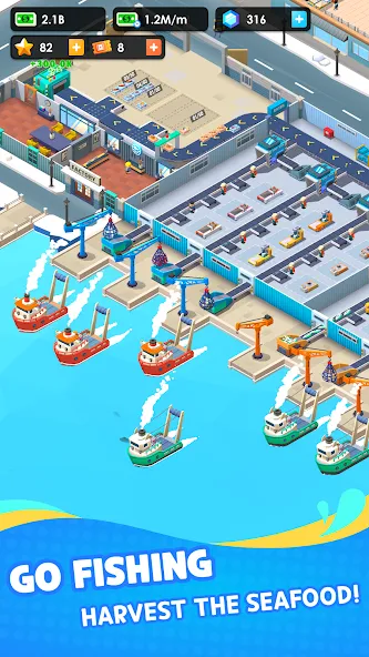 Seafood Inc - Tycoon, Idle (Айдл Сифуд Инк)  [МОД Все открыто] Screenshot 2