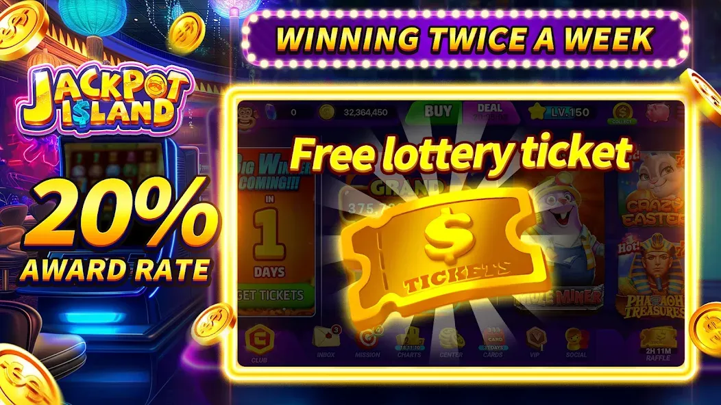 Jackpot Island - Slots Machine (Джекпот Айленд)  [МОД Меню] Screenshot 2