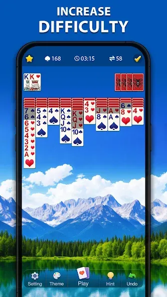 Spider Solitaire Classic  [МОД Бесконечные деньги] Screenshot 3