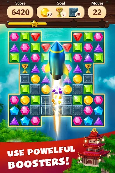 Jewels Planet - Match 3 Puzzle  [МОД Все открыто] Screenshot 4