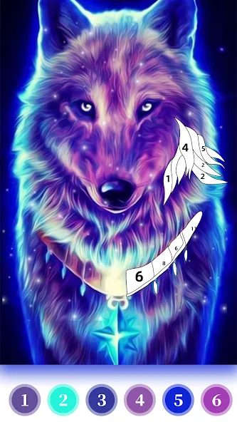 Wolf Coloring Book Color Game (Вульф Колоринг Бук Колор Гейм)  [МОД Много монет] Screenshot 1