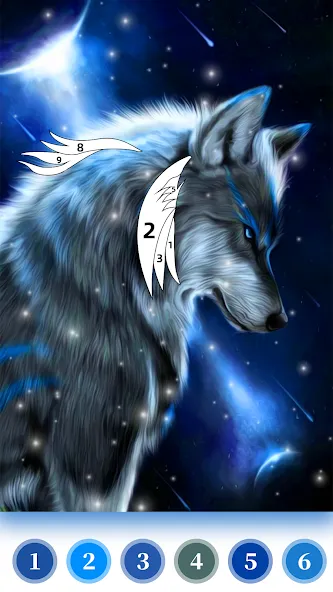 Wolf Coloring Book Color Game (Вульф Колоринг Бук Колор Гейм)  [МОД Много монет] Screenshot 2