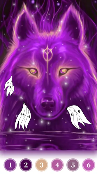 Wolf Coloring Book Color Game (Вульф Колоринг Бук Колор Гейм)  [МОД Много монет] Screenshot 4